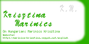 krisztina marinics business card